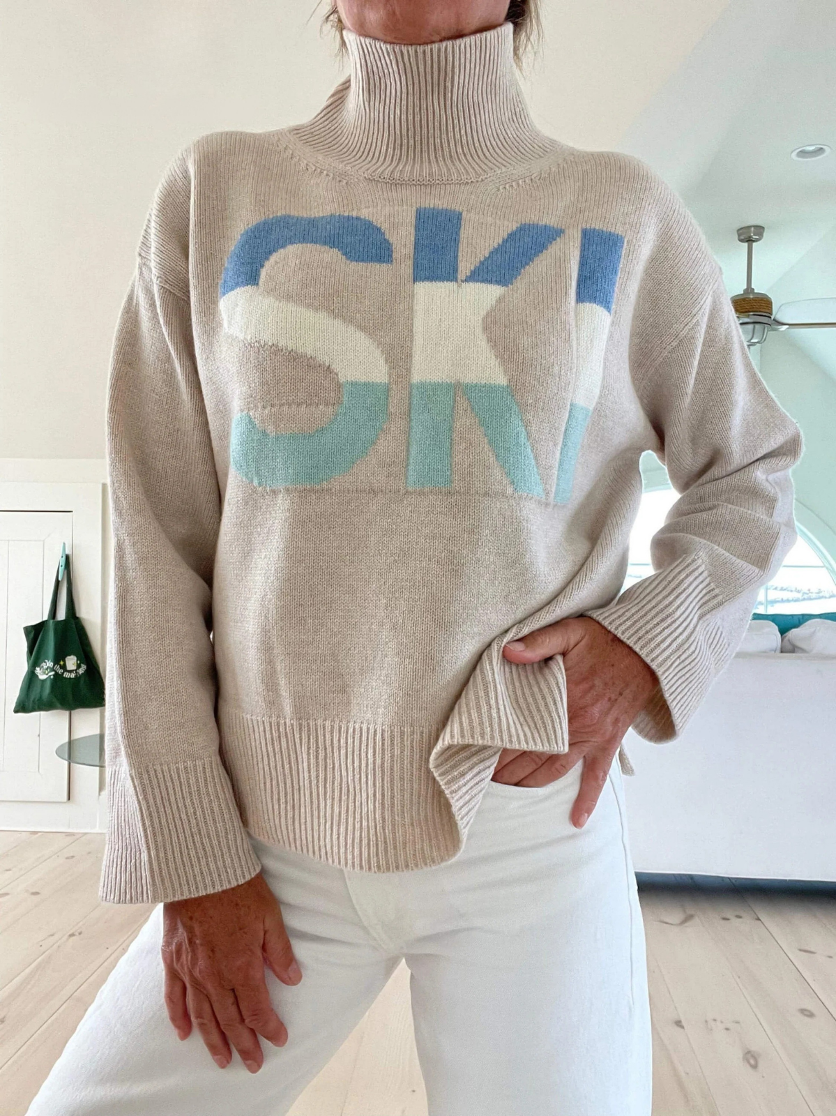 Stylish Retro-Style Cashmere Ski Sweater