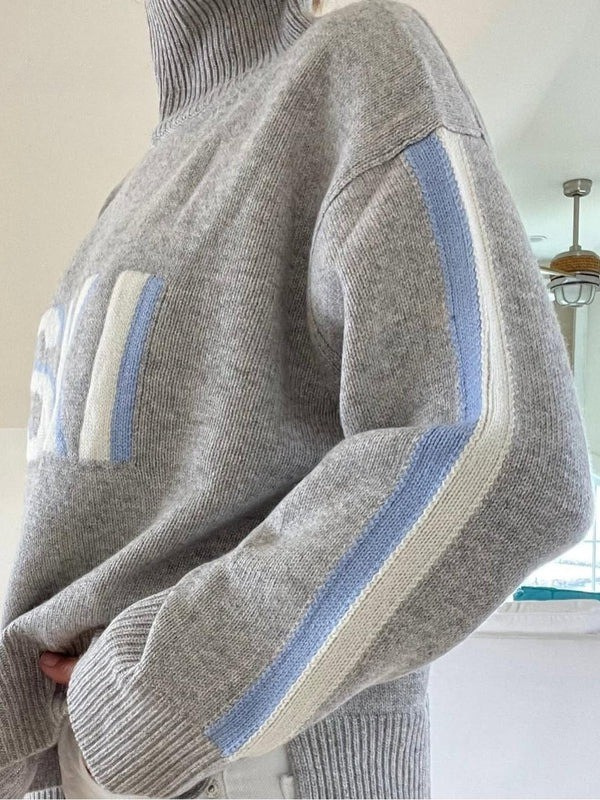 Stylish Retro-Style Cashmere Ski Sweater