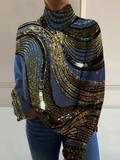 Knitted Sweater with Unique Bead Art Pattern
